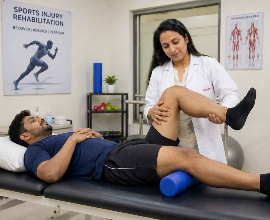 Physiotherapy rehabilitation in session